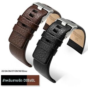 สายหนังแท้สําหรับดีเซล DZ7312 DZ7314 สีดําสีน้ําตาล 22 มม.24 มม.26 มม.27 มม.28 มม.20 มม.32 มม.Cowhide นาฬิกาสร้อยข้อมือ
