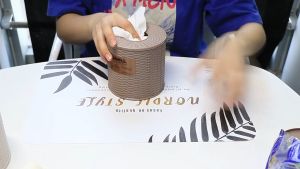 Round Rattan Tissue Box Napkin Holder Toilet Paper Storage Living Room Bedroom Tissue Box Dustproof