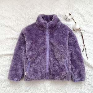 Kids Overcoat Coral Fleece Fall and Winter Fleece-Lined Baby Double-Sided Stuffed Thickened Heattech Boys and Girls Polar Fleece Top Winter