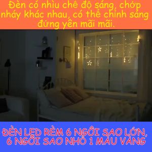 Đèn led rèm 6 ngôi sao lớn 6 ngôi sao nhỏ 6m