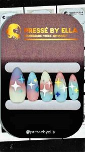 Press-On Nails Pink Bow Polka Dot Design | Handmade Long Stiletto Fake Nails | Cute Girly Nail Art Set by Pressé By Ella