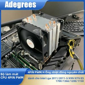 4 Ống Dẫn Nhiệt Làm Mát CPU Cho Intel LGA 1150 1151 1155 1156 1200 1366 1700 2011 X79 X99-Tower PC Bộ Vi Xử Lý Quạt Làm Mát