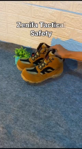 Sepatu Safety Pria Boots Ujung Besi Zenifa Tactical Proyek Lapangan Outdoor Hiking Full Colour