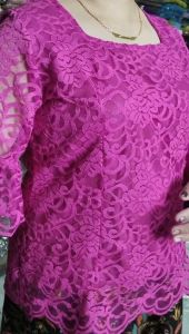 SHOOPY ATASAN WANITA BROKAT MOTIF BARU /BLUS SEMI RENDA TANGAN KEMBANG/BAJU KABAYA RENDA BALI