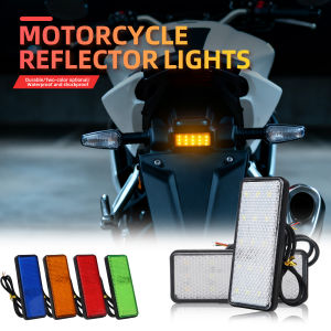 KEVANLY | 2pcs Motorcycle Reflector Rear Light Tail Brake Flashing Warning Light for Motorcycle UTV ATV DRL Tail Brake Light Driving Lamp