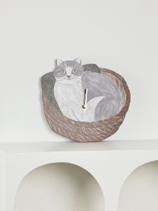 Designer Collaborative Cat Bird Shape Clock Ornament Wall Clock Modern Simple Style Acrylic Material Living Room Decor