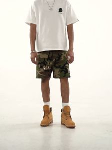 KUNOISE กางเกงขาสั้นสำหรับผู้ชายกางเกงขาสั้นสำหรับกีฬาวิ่งออกกำลังกายกีฬากางเกงชายหาดลายพรางกางเกงขาสามส่วนขนาดพิเศษเอวยางยืดกางเกงขายาวลายพราง