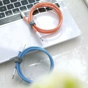 ( 10Pcs ) Pelindung Pelilit Kabel Spiral Warna Metalic / Pelindung Cable Hp Charger Universal / Cord Protector Color