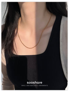 Titanium Steel round Bead Necklace Gold Silver Long Elegant Simple Fashion Jewelry Accessory for Men And Women