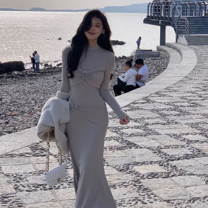 From the Moment [Bang Girl] Knitted Long-Sleeved Dress 2023 New Arrival Fall and Winter Fancy Niche Style Skirt