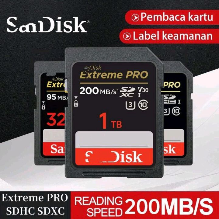 Extreme PRO SDHC 64GB Kartu Memori SD Card 200MB/S C10/U3/V30 64GB