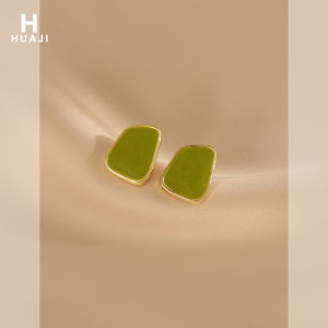 Green Earrings  Style Drop Oil Geometric Womens Fashion Jewelry Alloy Plated Silver Gold Korean Style Summer New Arrival