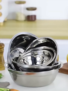 Baskom Stainless 14-28CM Tebal Multifungsi Kecil Mangkok Cuci Tangan SUS304