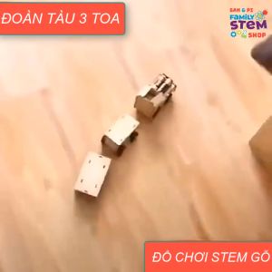 Lắp ráp mô hình STEAM: Đoàn Tàu 3 Toa gỗ chạy pin AA. Đồ chơi giao dục khoa học sáng tạo cho bé phát triển trí tuệ SANPI