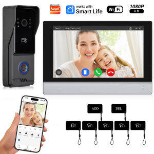 1080P Smart Video Doorbell Wireless WiFi Video Intercom System TUYA Dual-way Intercom Unlock Door Phone Camera for Home 4-Wire