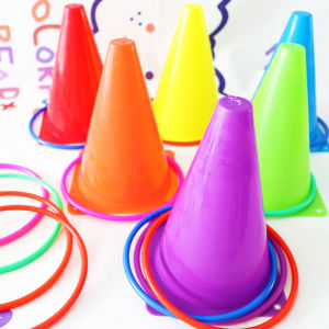 Kids Puzzle Ring Throwing Toy Cone Props Indoor Matching Interactive Kindergarten Outdoor Throwing Stall Full Set