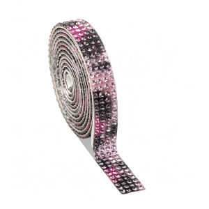 1 Roll Self-Adhesive Rhinestone Strip Tape 4 Rows Crystal Diamond Ribbon Sticker for DIY Crafts Car Wedding Clothing Hat Decor