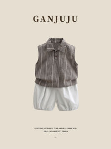 BOGUXIONG | Summer Sleeveless Stripes Boys Clothes Set
