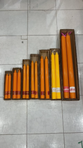 (ขายเป็นคู่) เทียนพรรษา ผิวเรียบ เทียนคู่ ขนาด 5.5x58 cm/ต้น (กว้างxยาว)