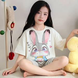 SHAPRA | Summer Thin Cute Star Design Cotton Pajamas Set