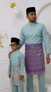 ☆ Brand Sempurna ☆ New Design Baju Melayu Regular Slim Fit Cotton Warna Mint Green Sedondon Baju Raya - C011BM / BMC