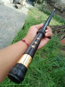 Tongkat kayu kelor hitam komando variasi alpaka militer bintang 3