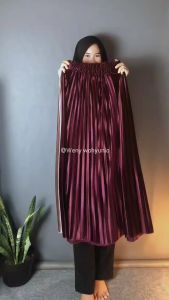 Rok Plisket Wanita Beludru Velvet Premium Panjang Mayung Halus dan Tebal