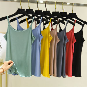 เสื้อกล้ามแขนกุดคอวีทรงหลวมสำหรับผู้หญิงในช่วงฤดูร้อน ทรงบาง ไซส์ใหญ่ เสื้อชั้นในลายดอกไม้ ขอบไม้กางเขน ชุดนอนเซ็กซี่