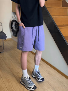 Quần Short Thể Thao Nam Nhanh Khô Mùa Hè Mỏng Bằng Lụa Băng Thoáng Khí Túi Lớn Quần Áo Bảo Hộ Lao Động Quần Ống Đứng Năm Inch