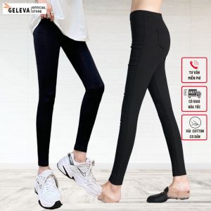 Quần legging nữ dài vải cotton co giãn ôm bó Geleva LEG123 (Gia Si)