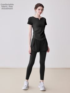 XIAOYING | Womens Short Sleeve Fitness Shirt Advanced Design for Pilates Yoga