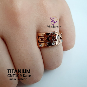 Cincin Wanita Titanium Elegan Mewah Branded Fashionable Anti Karat cnt109