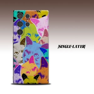Pop Art Cats For Samsung Galaxy S26 S25 S24 A56 A36 Dual Layer Luxury Fashion Full Lens Protective Case
