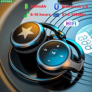 Wireless bluetooth sports headset sports earphone hanging ear type with mic HIFI sound quality 8D surround support TF card playback FM radio noise cancelling