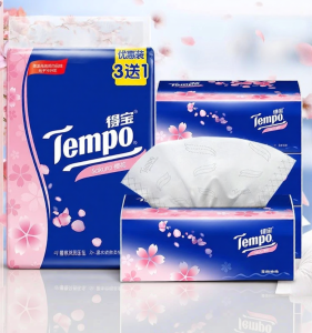 Tempo | Cherry Blossom Scented Soft Floral Print Facial Tissue 90 Sheets 4-ply