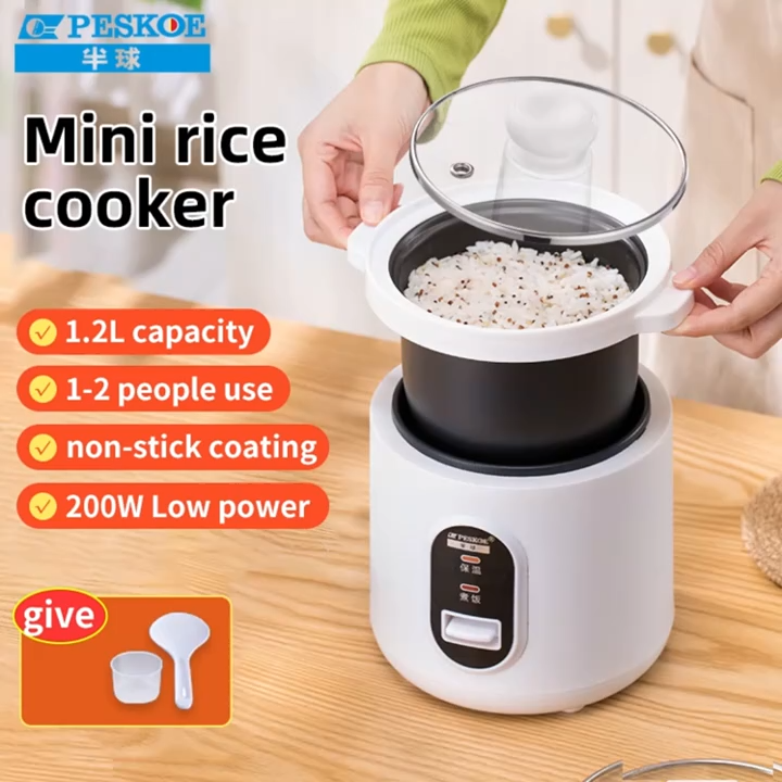 IREMMO Mini 1.2L 200W Easy to Use Cook/Warm Function for 1-2 Persons Rice Cooker HL12-A1
