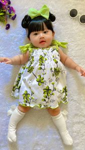 Dress Bayi Perempuan Flower Summer Belle Free CD Celana Dalam Bayi Model Ikat Pundak Murah Terjangkau / Dress Baby Gaun Bayi Bahan Katun / Bisa COD Bayar di Tempat