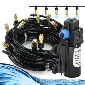 เครื่องพ่นไอน้ำระบบทำความเย็นแบบ self-priming 1/4 "หัวฉีดหมอก4/7mm แบบปรับได้อุปกรณ์ฉีดน้ำในสวน