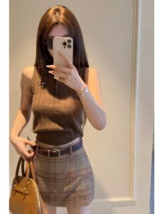 YUEZHONGWEI | Áo Thun Polo Cổ Sơ Mi Không Tay Cho Sinh Viên