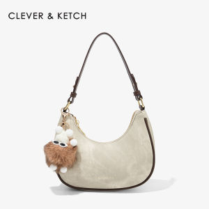 Elegant Simple Moon-Shaped Single Shoulder Bag for Women Retro Versatile Underarm Bag Fashionable Trendy Polyester Lining