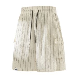 izzue | American Style Ice Silk Stripes New Summer Loose Casual Five-division Shorts