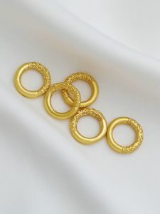 Alluvial Gold Gold-Plated Color Retention Ruyi Yin and Yang Ring Closed Ring Braid Rope Bracelet Connecting Ring Retro Concentric Circle Handmade Ornament