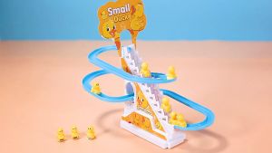 👶เล่นเด็ก เป็ดไฟฟ้า Track สไลด์ ปีนบันได ไฟ LED เพลง สไลด์ Toys ของเล่น 👧