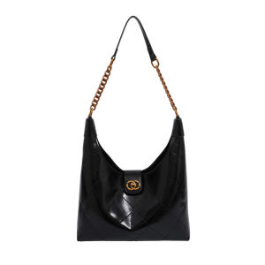 Stylish Versatile Womens Crossbody Bag Fashionable Shoulder Tote Bag Underarm Chain Strap Bag American Retro Style Zipper Closure