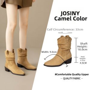 Josiny | Thickened Western Style Boots Short Boots