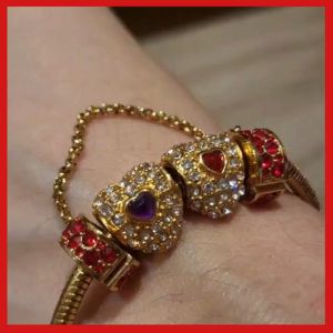 【PETALS_STYLED】 Love Diamond Stainless Steel Gold Silver Charm For Bracelet