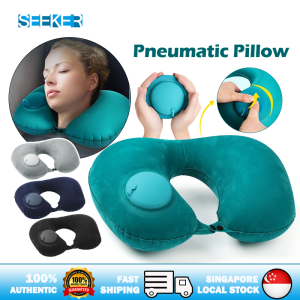 【✅SG stock】U-Shape Inflatable Travel Pillow / Portable Neck Pillow / Travel Neck pillow / Press Type Inflatable Air U-shaped Neck Pillow / Folding Neck Pillow