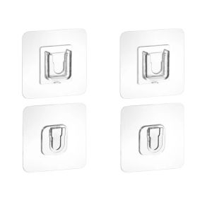 Double-Sided Adhesive Wall Hooks Multi-Purpose Transparent Hooks Waterproof Clothes Hats Towel Hooks Kitchen Bath Door Hooks