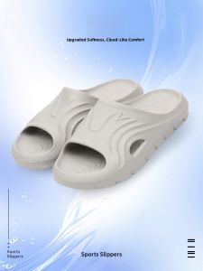 VEIDOORN Mens Sporty Thick-Heeled Slippers Summer Outdoor Wear Swimming Anti-Slip Beach Shoes Shock Absorption Wear-Resistant