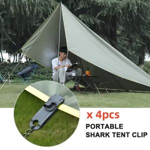4pcs Camping Tarp Clips Clamp Canvas Heavy Duty Lock Grip Tent Fasteners Clips Pool Awning Bungee Cord Car Tighten for Outdoor